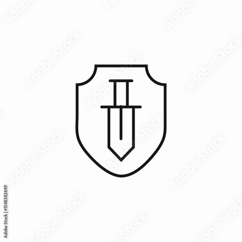 shield with sword icon sign vector