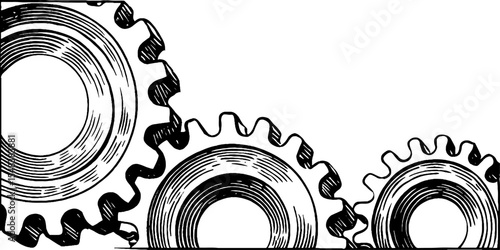 Industrial gear edged banner design for manufacturing and engineering themes