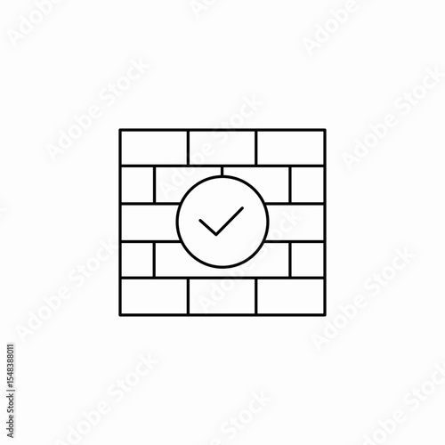 brick wall checked icon sign vector