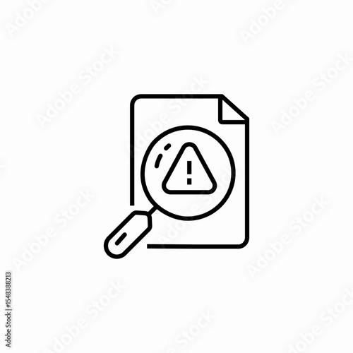 document warning search icon sign vector