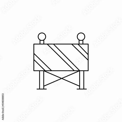 road construction barrier icon sign vector