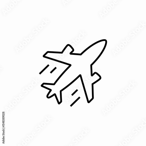 simple cartoon plane icon sign vector