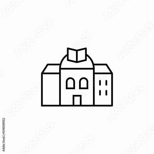 synagogue building drawing icon sign vector