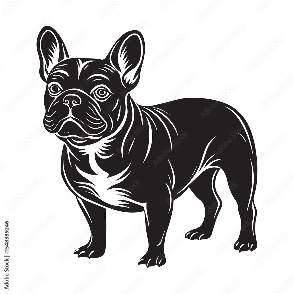 Obraz premium French bulldog vector illustration