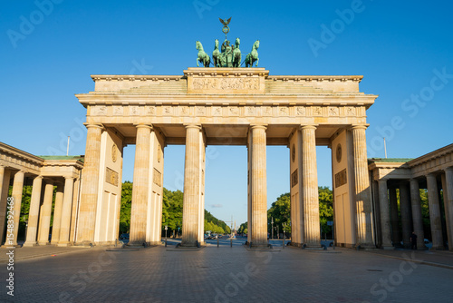 The Brandenburg Gate in Berlin in the morning light. Germany