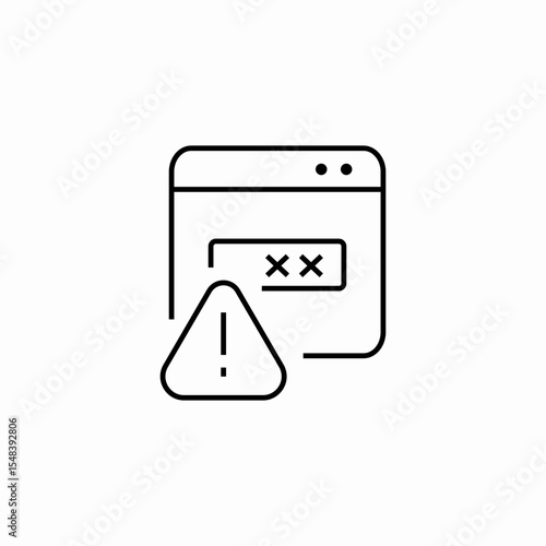 browser warning error icon sign vector