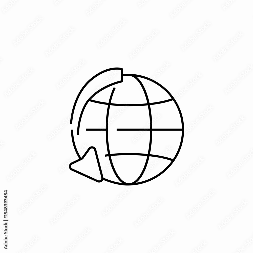 Fototapeta premium globe refresh arrow icon sign vector