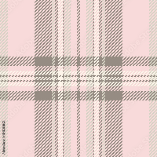 Gentle plaid pattern in soft pinks neutral tones. Classic texture for textile design, backgrounds, or fashion. Versatile for seasonal or timeless projects.