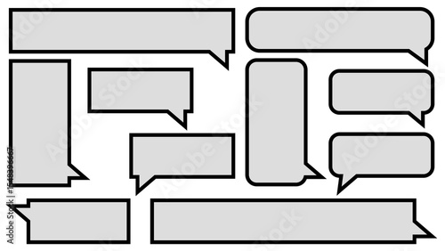 Balões cinza com borda preta callout