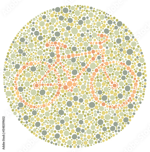 Picture of two -wheeled vehicles for children's color blind tests. Color blind test with a dipper bicycle
