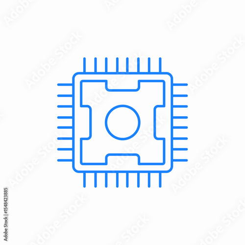 computer chip icon sign vector