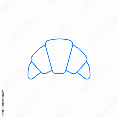 croissant top view icon sign vector