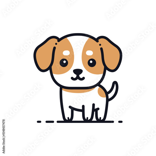 Adorable Cartoon Puppy Vector Illustration of a Cute Dog for Designs