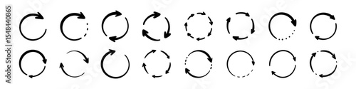Hand drawn sketch rotation arrow symbol. Repeat round cycle doodle icon. Sync, load, downloading, renew symbol. Spinning arrow vector illustration. Crayon scribble. Process indicator