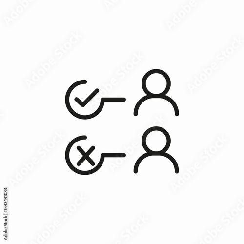 assign users rejected icon sign vector
