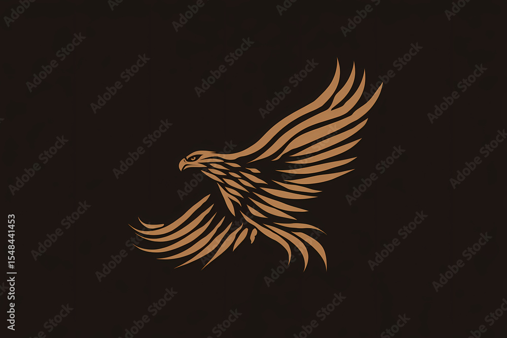 Obraz premium Eagle vector logo design with sharp lines