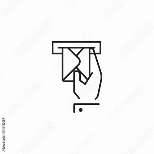 hand inserting mail icon sign vector