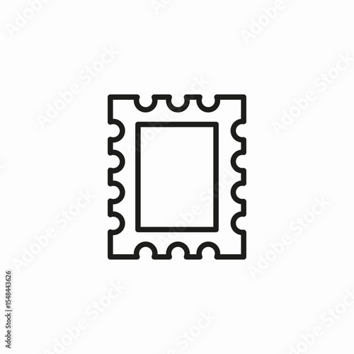 perforated rectangle border icon sign vector