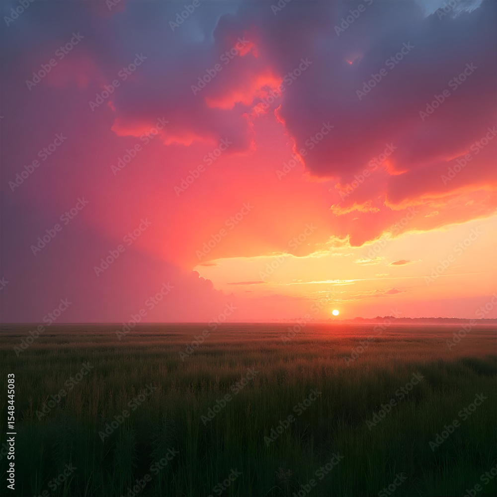 Fototapeta premium Sunset Sky Gradient with Warm Tones – Romantic and Inspirational Nature Backdrop