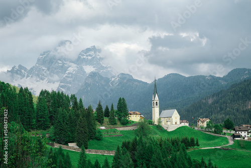 Serene Church in a Mountain Village
