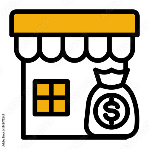 Retail Marketplace Icon Outline Color Lineal Style for Shopping and E-commerce.
