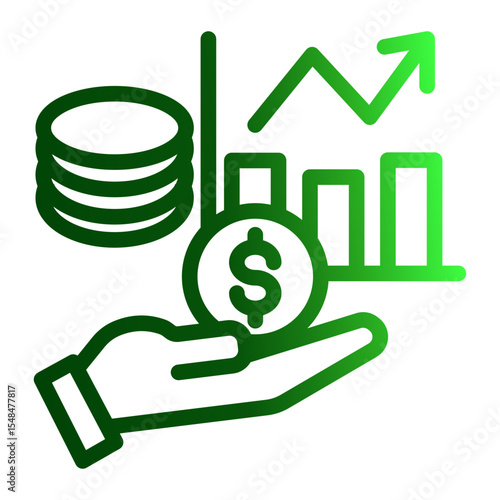 Business Analytics and Statistics Report Icon from Financial Services Collection (Outline Gradient style)