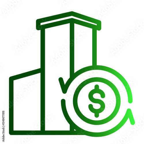 Corporate Investment and Property Company Icon from Financial Services Collection (Outline Gradient style)