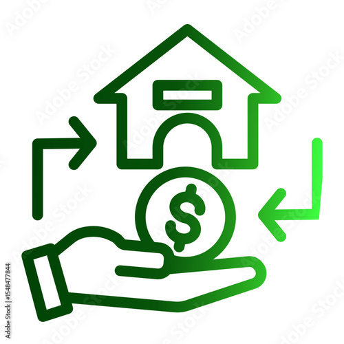 Real Estate Mortgage Loan Icon from Financial Services Collection (Outline Gradient style)