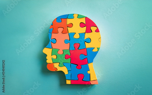 Concept idea about autism, tdh, anxiety, mental disorder therapy. Minimalist composition on a pastel background