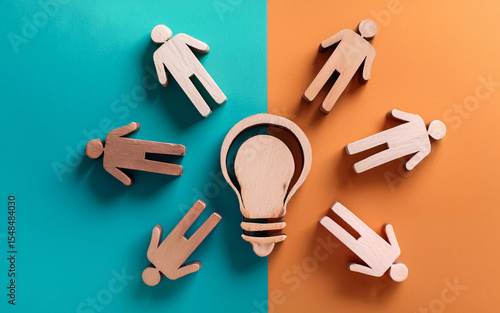 concepto idea sobre diversidad, cooperacion, trabajo en equipo, colaboracion, composicion minimalista sobre fondo pastel 
