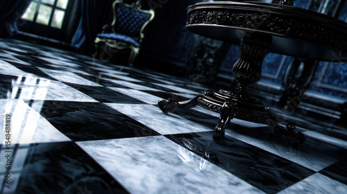 Elegant Interiors with Marble Floor and Luxurious Furniture Detail