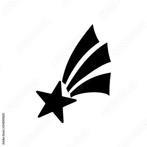 Black falling star. Celestial body vector. Streaking light motion. Dynamic space illustration.