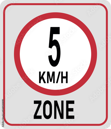 5 km h speed limit zone. Vector illustration