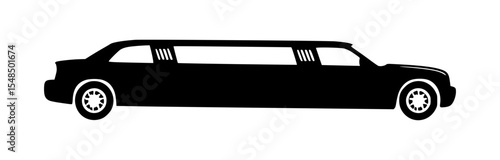 Black Limo Silhouette Vector Illustration