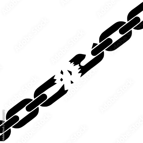 Broken Chain Vector Illustration