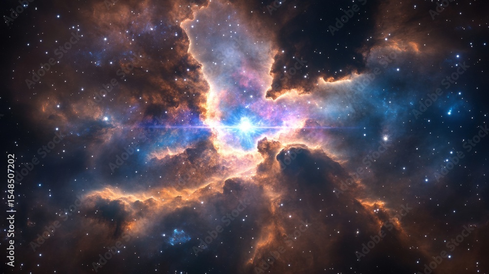 Fototapeta premium Beautiful nebulae and stars creating a stunning celestial landscape scene