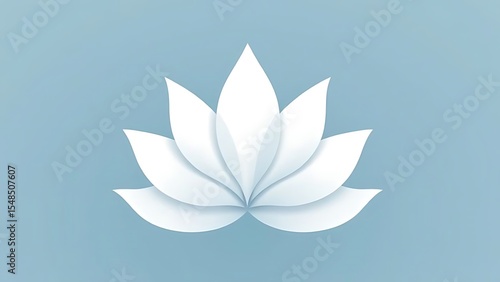 Serene White Lotus Blossom on a Calm Blue Background