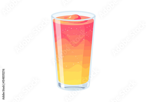 Wallpaper Mural A glass filled with a gradient orange and red drink Torontodigital.ca