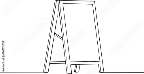 Blank A-frame Sandwich Board Sign Vector Illustration for Outdoor Advertising and Promotion