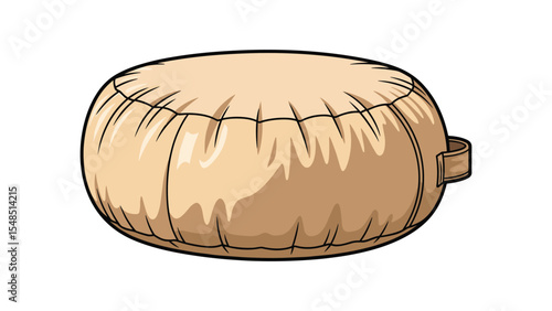 Illustration of a Round Meditation Cushion with Handle for Relaxation and Comfort