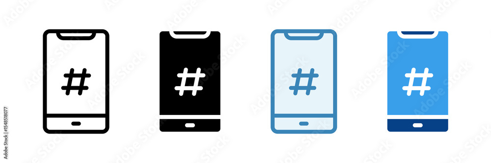 Obraz premium Smartphone Icon Set Multiple Style Collection