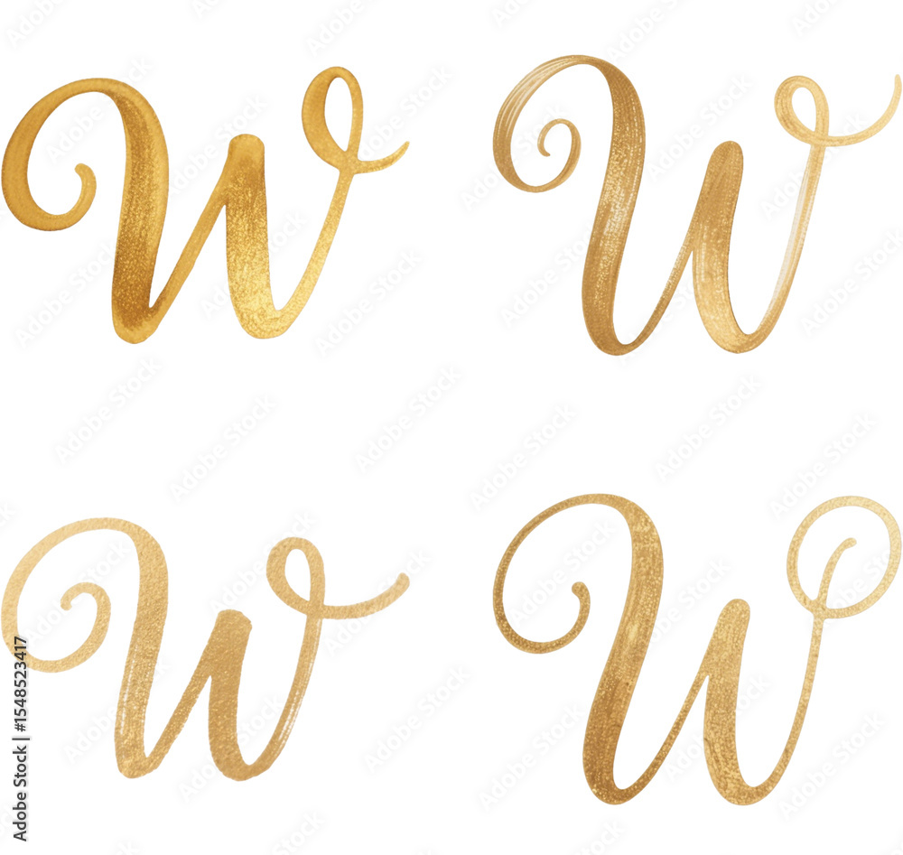 Obraz premium W 文字 アルファベット 金