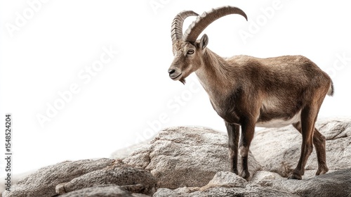 Alpine ibex on a rocky outcrop