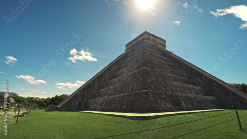 Chichen Itza Great Ball Court Stone Wall Sunlight View Scale