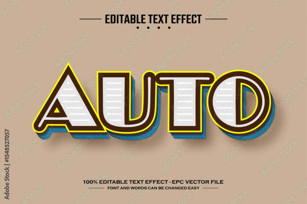 Fototapeta premium Auto 3D editable text effect template