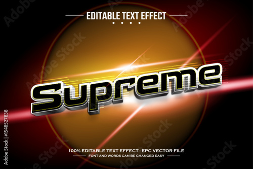 Supreme 3D editable text effect template