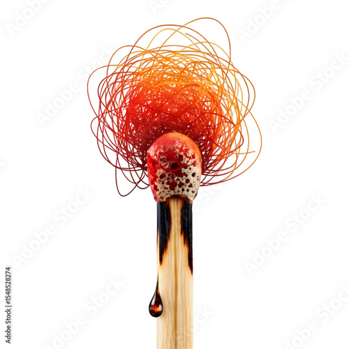 A burnt matchstick with a red smoky head a hand drawn sketch style doodle This symbol of fire heat and endings is perfect for concepts of used ideas or burnout vector