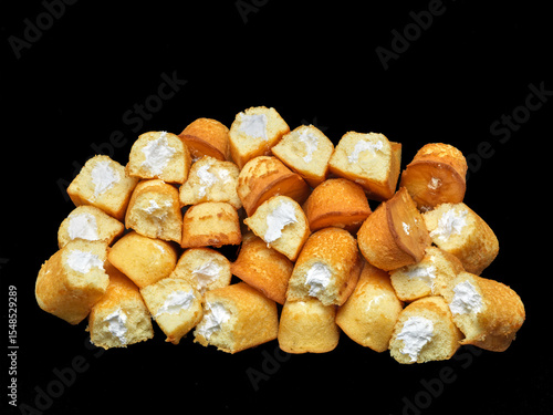 Twinkies Split Open Showing Cream Filling