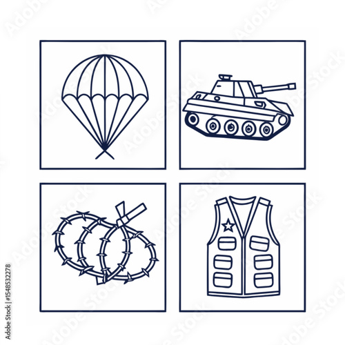 Military and Combat Gear Icon Set