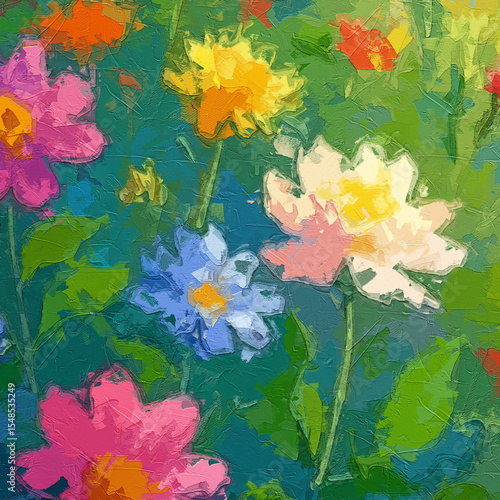 Various oil paintings, flowers, horses, waterfalls, forests, landscapes, swallows, butterflies, chrysanthemums, birds